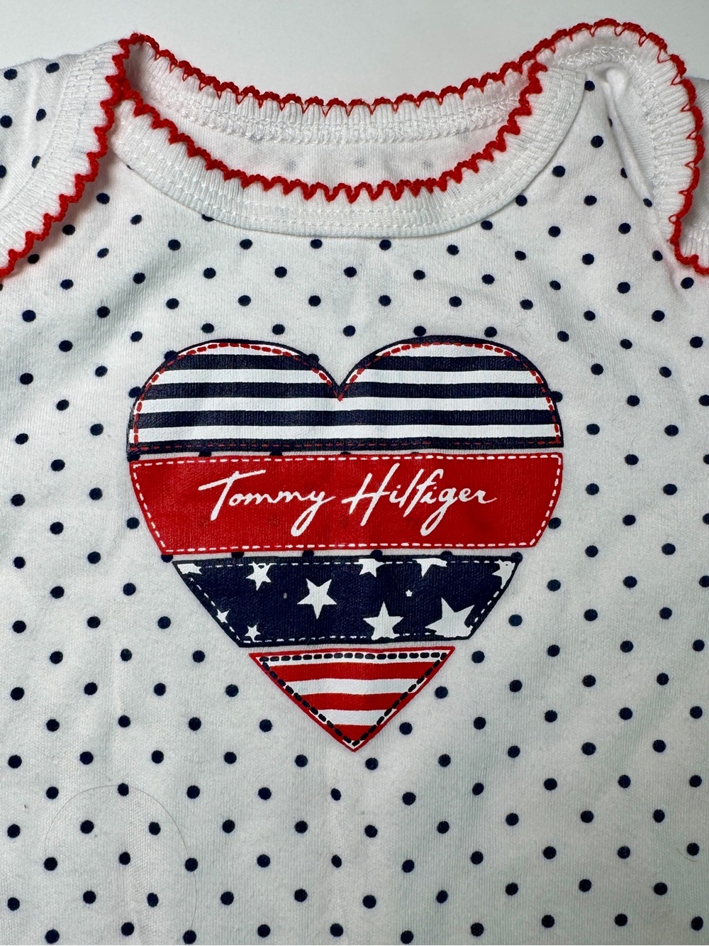 Tommy Hilfiger Baby Girls Heart Footed Sleeper Polka Dot One Piece Pajamas 3-6M - Picture 3 of 4